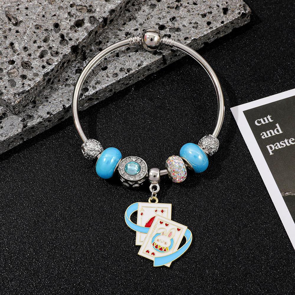 Doraemon Kristallperlenarmband mit Karte Cartoon-Anhänger zum Verschenken