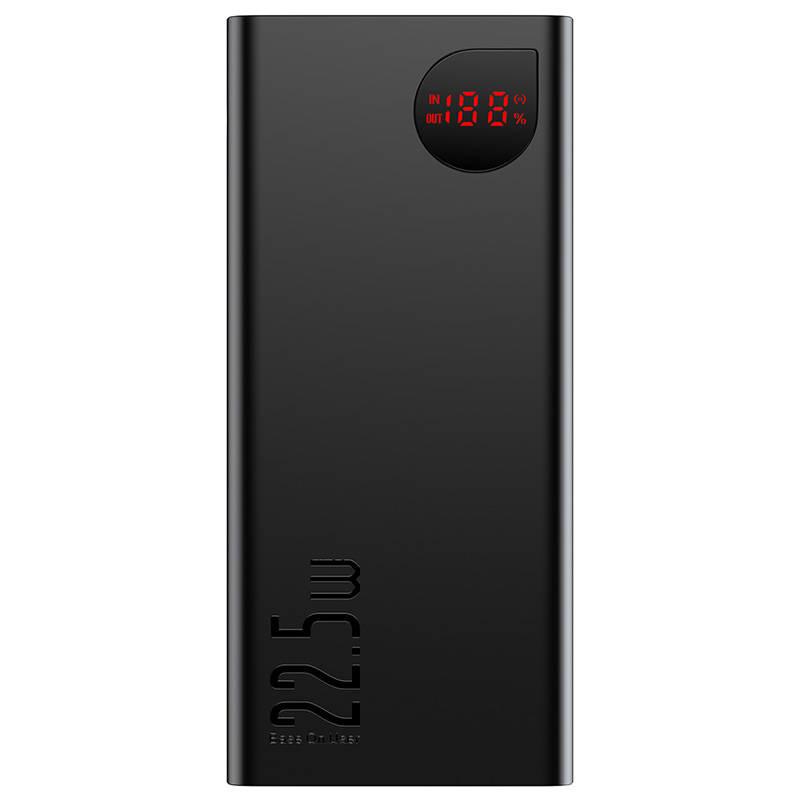 Powerbank Baseus Adaman Metal, 20000mAh, 2xUSB, USB-C, Lightning, MicroUSB 22.5W (Black)