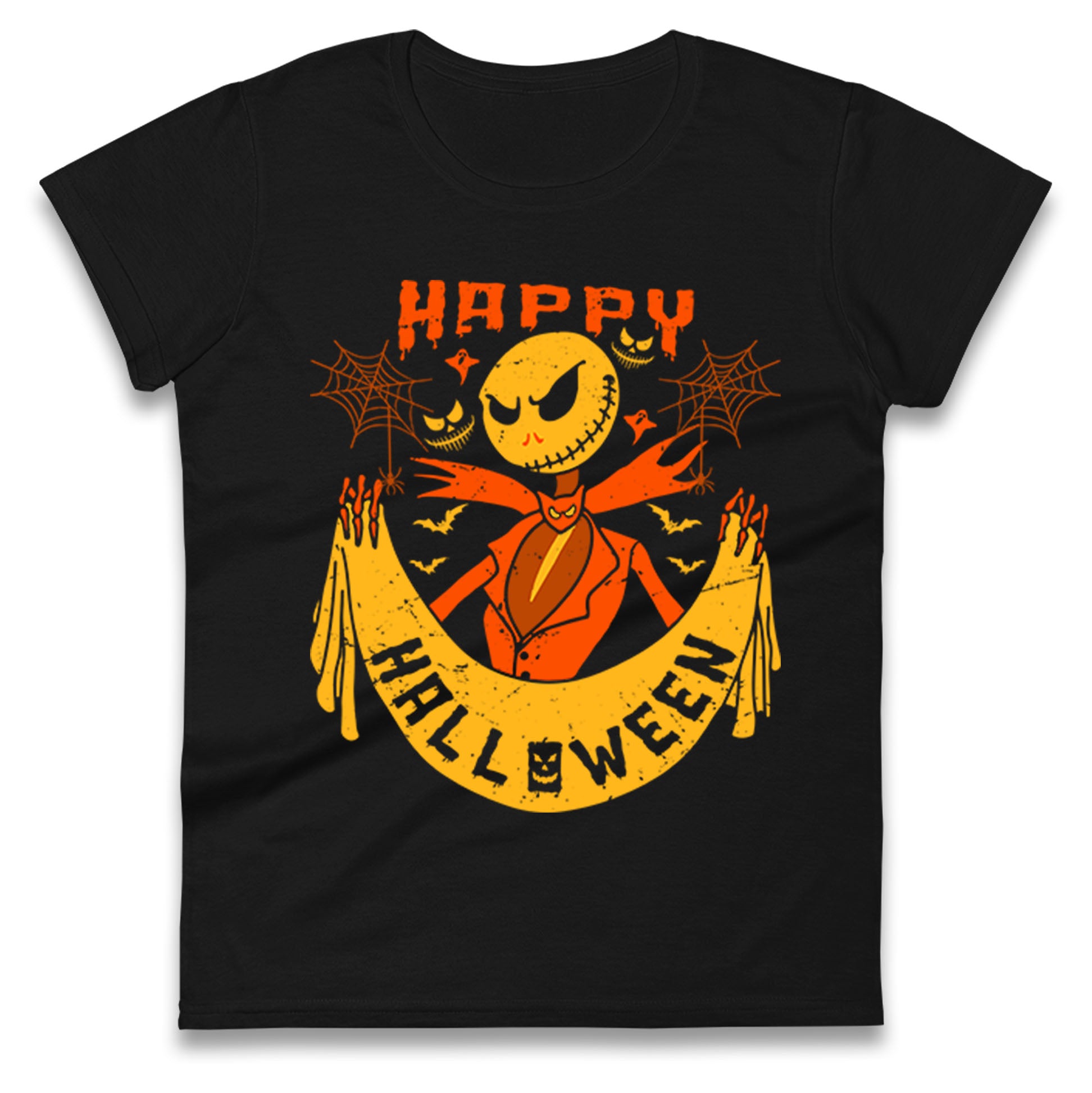 Jack Skellington Happy Halloween Womens T Shirt Mens Tops Tees Unisex XL