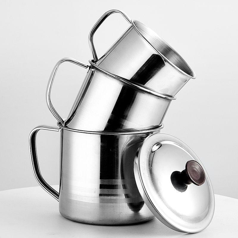 Large Capacity Stainless Steel Mug with Lid - Durable, Drop-Proof, Ideal for Kindergarten & Construction Site, Perfect for Cold Water & Tea.