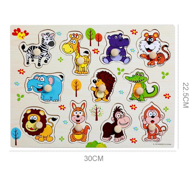 Wooden Baby Grab Board Animal Insects Montessori Puzzle Early Education Toys Originality Shape Pairing Mushroom Nail Puzzle TMZ