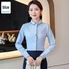 Women's Slim-Fit White Long-Sleeve Square Neck Professional Work Shirt - 2026 Spring/Summer Collection