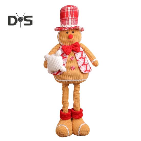 

Рождественский пряничный человечек, плюшевая игрушка-кукла с выдвижными ногами, мягкая кухонная пряничная кукла для рождественской вечеринки, домашний декор Men