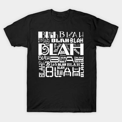 Men Black Print T-shirt Super Large TShirt Blah-blah-blah No-Cut Transfer Paper Print Cotton Tshirt