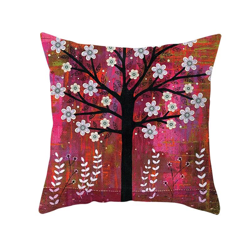Kreative Kinderkunst-Druck Kissenbezüge, Ölgemälde Baum Cartoon-Stil Haushaltswaren, Sofakissen und Taillenkissenbezüge
