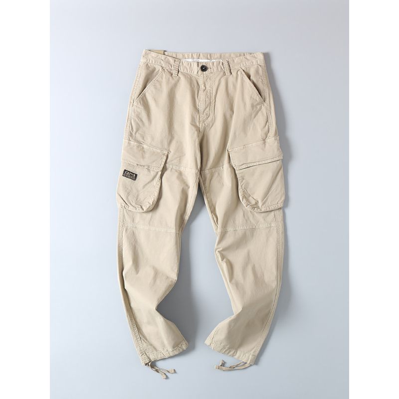 Export Export Tail Goods Spring & Fall Outdoor Multi-Pocket Cargo Pants Men's Fashion All-Match Pure Cotton Washed Loose Casual Pants