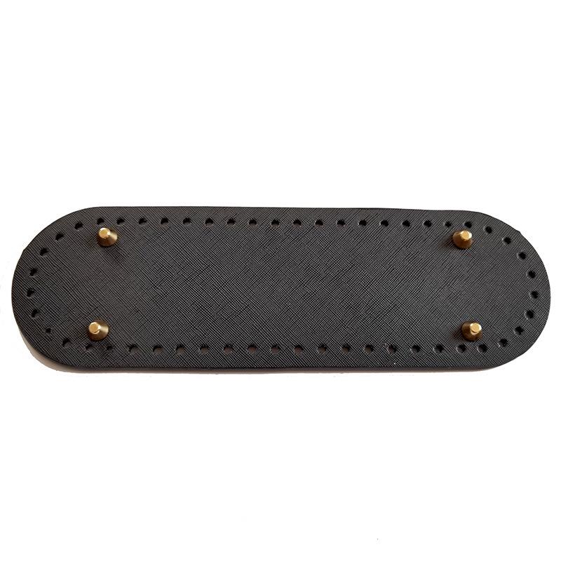 "Geantă Croșetată 8x26": Poșetă Ovală din Lână Lucrată Manual cu Placă de Fund din Piele"