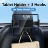 Support de tablette pour dossier de siège de voiture Oatsbasf avec crochets pour Tesla Model 3/Y/3 Highland Support de téléphone pour voiture pour iPhone Samsung iPad 4,7-13"