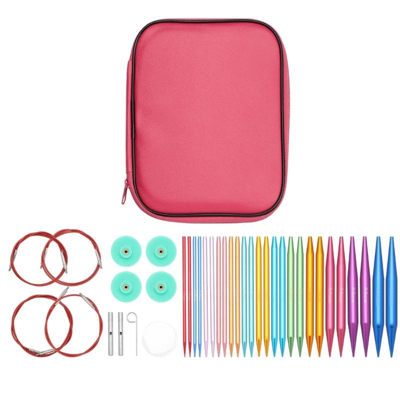 Interchangeable Circular Knitting Needle Set with Storage Bag 3-10.0mm Knitting Needle Knitting Supplies for Knitting