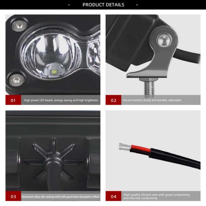 3 Inch Car Spotlight White Yellow Led Pod Driving For Motorcycle Pickup Truck Offroad Roof Luggage Rack Lamp