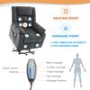 Electric TV Chair, Massage Chair with Heat Function, Recliner with Footrest, 2 Side Pockets, Drink Holder, USB Ports, Grey.[Old SKU:N653P069G]