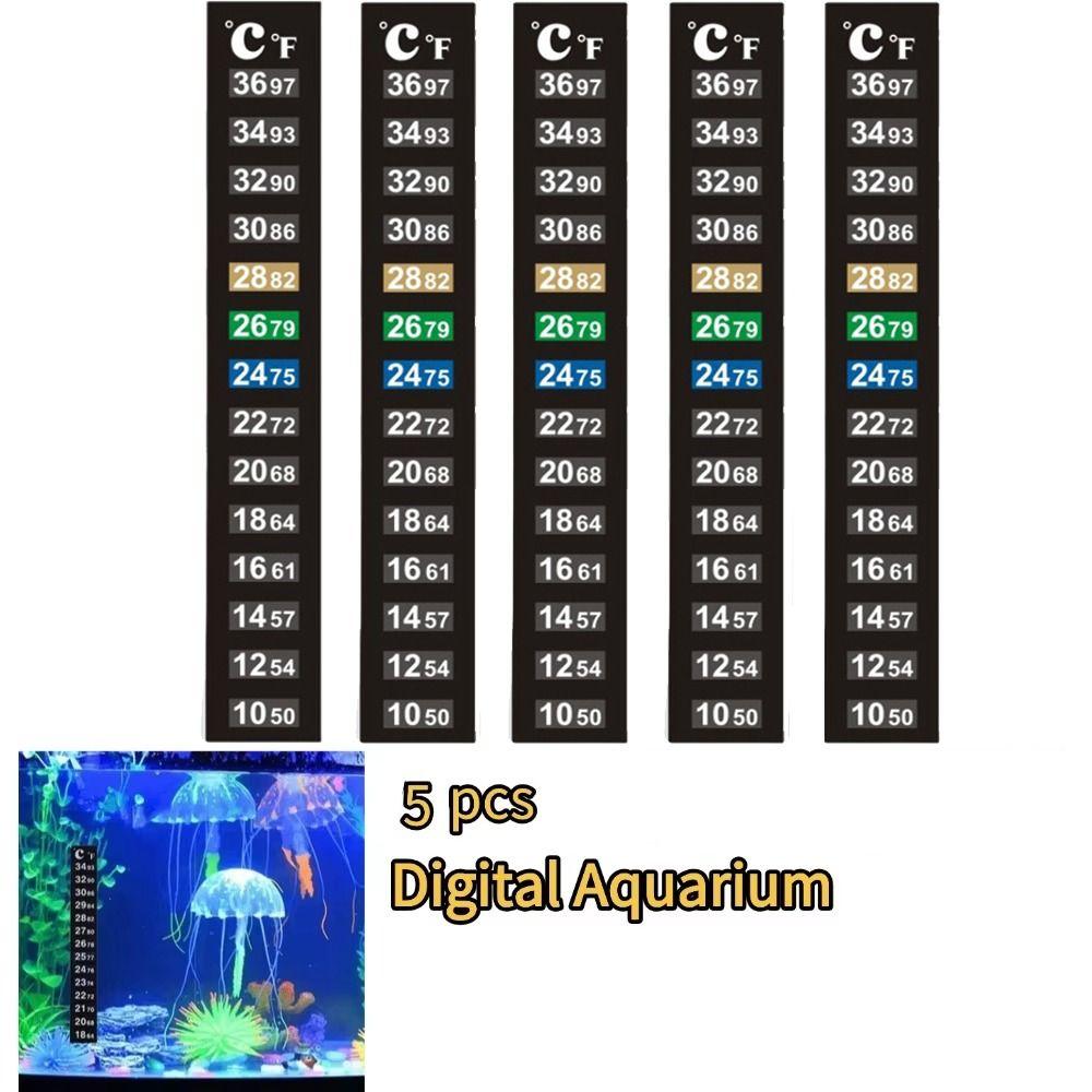 5Pcs 4-36 0-50 Digital Fish Tank Thermometer C/F Discolor Temperature Sticker  Aquarium