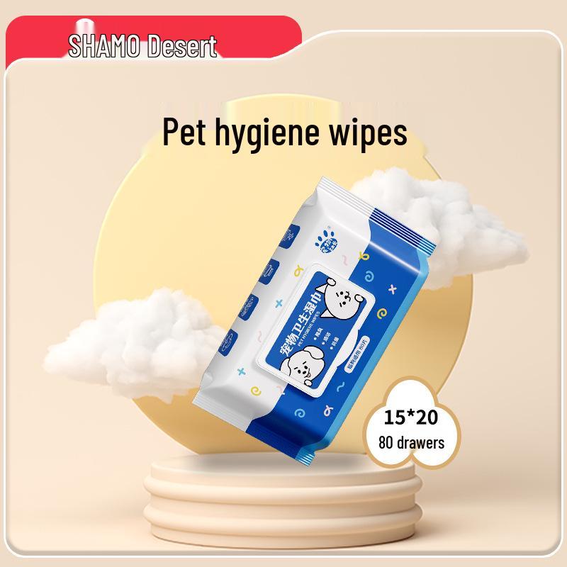 Pet President Disposable Pet Wipes - 80 Sheets for Dogs & Cats