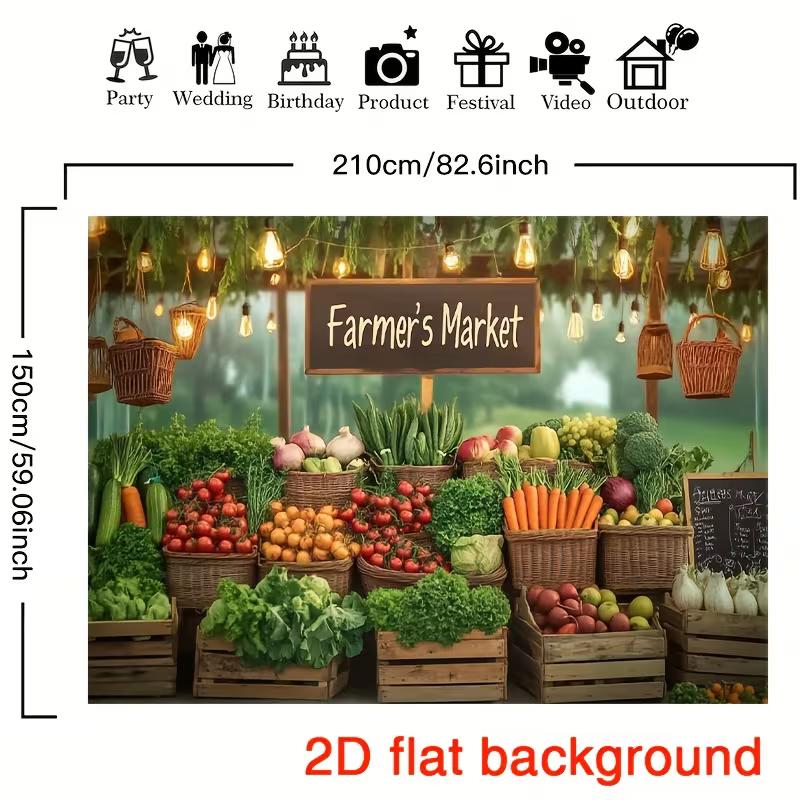 Fresh Green Produce Baby Shower Harvest Birthday Photography Background Cloth