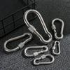 5pcs Stainless Steel Lock Ring M4-M12 Safety Snap Hook Carabiner Spring Snap Quick Link Outdoor Camping Gear Equipment.