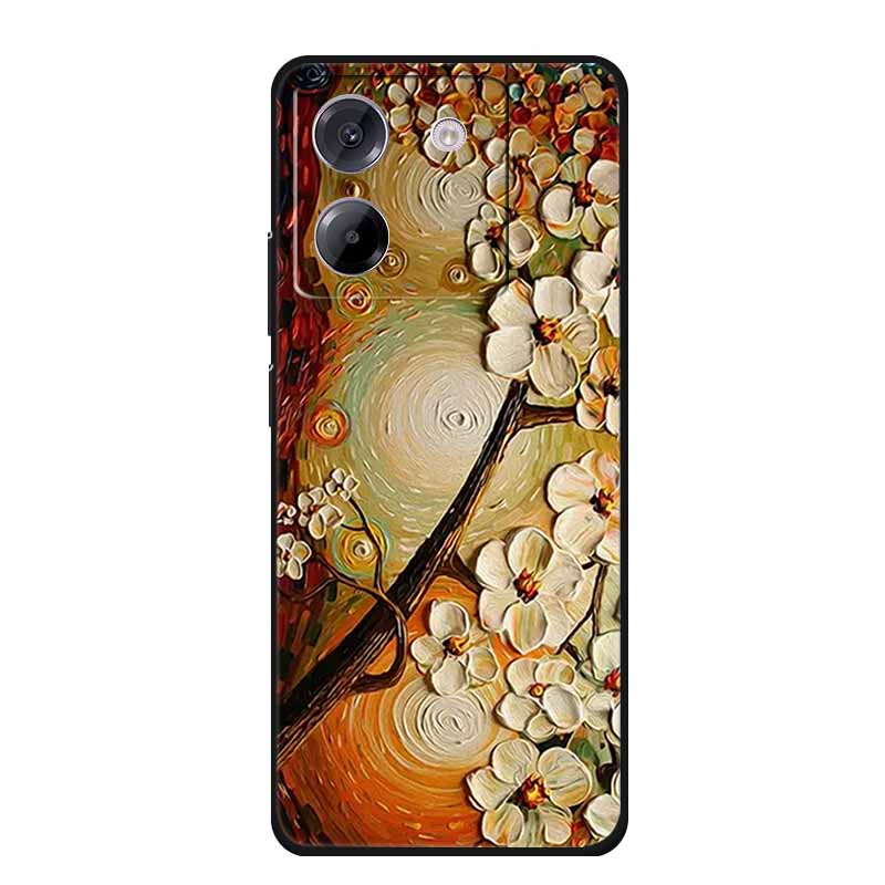 3D Emboss Case For POCO M7 Pro 5G Phone Case Relief Flowers Black Silicone Soft Back Cover For Xiaomi Poco M7 Pro Case Coque Bag