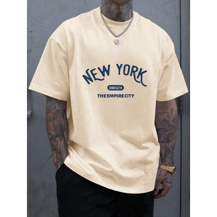 2024 Ny T-skjorte Herre Bokstavtrykket T-skjorte for Par Sommer Casual Oversized Topp Kort Erm O-hals Klær