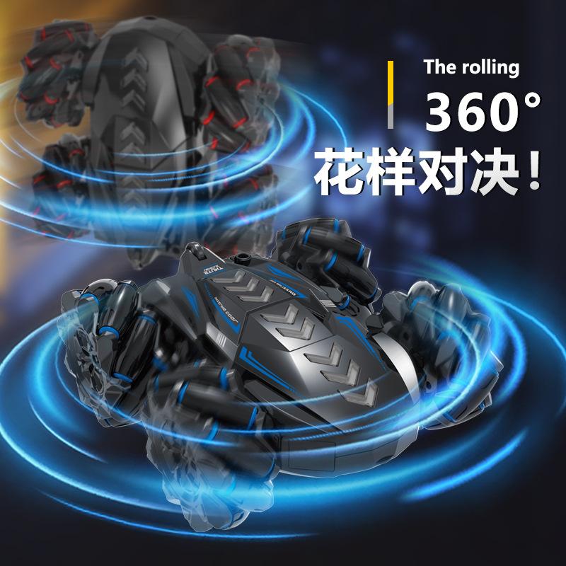 2.4G Double-sided Remote Control Car Long Endurance Stunt Rollover Car Charging Luminous Spray Car Children's Toy Car