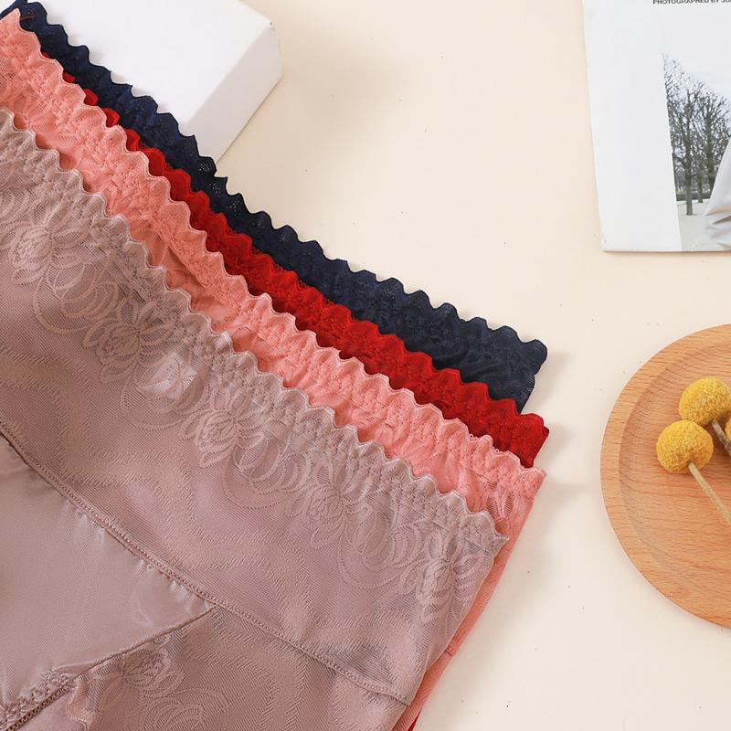 Splicing Unterwäsche Damen Spitzen-Slips Hochtailliert Gerafft Baumwolle Hüftumschließend Unterhose Atmungsaktiv Elegant Damen-Slips