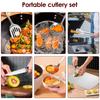 12Pcs Cooking Utensils Set Portable Camping Kitchen Utensil Set with Storage Bag Rust-proof Cookware for Kitche Outdoor Camp BBQ