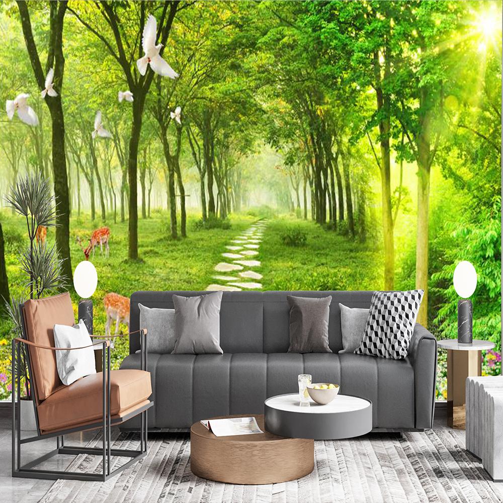 Wald Tapete 3d Natürliche Landschaft Tapete Wohnzimmer Schlafzimmer Wohnkultur Wandbild