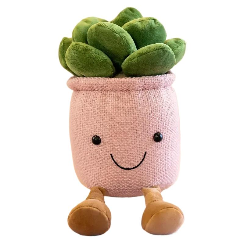 Tulip Plush Toy 9 Inch Flower Pot Stuffed Plushie Pillow Decoration Soft Fluffy Toy Succulent Plants Friend Throw Pillow