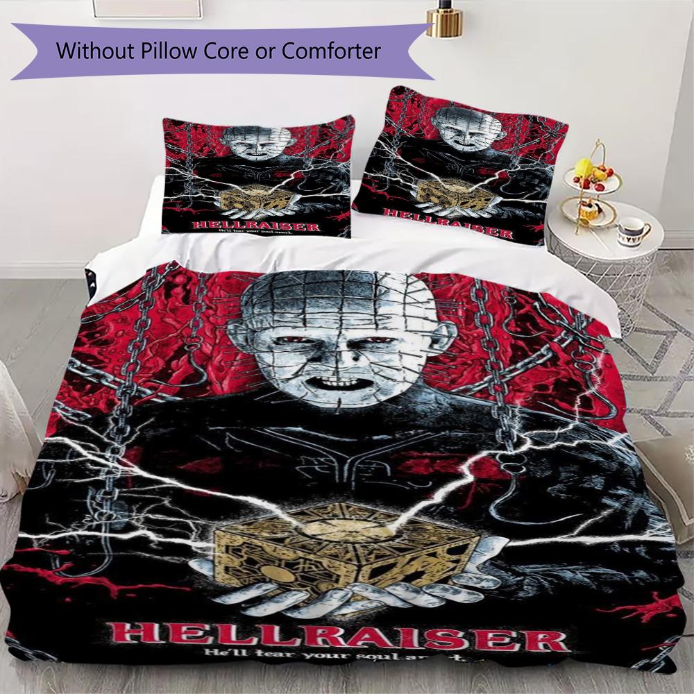 

Hellraiser Pattern Bedding uilt Set uilt Cover Pillowcase Home Decoration Birthday Gift (1 * duvet cover + 2 * pillowcase without core)37 135x200cm