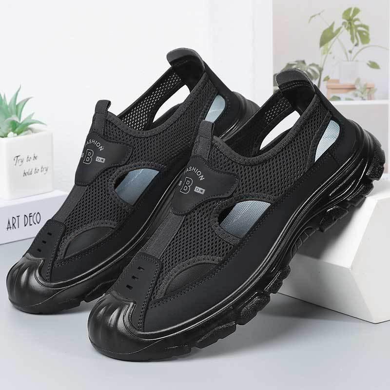 Sandals Men's Large Size New Polyurethane Men's Shoes Hollow Casual Shoes Breathable Shoes Men's Shallow Mouth Comfortable Single Shoes