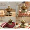 DSH Flower Design Dhoop Dani Brass Dhuna Loban Burner Round Dhooni