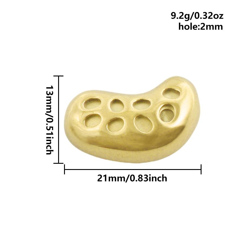 6/12pcs Big/Small Hole Star Heart Pea Real Gold Plated PVD No Fade Stainless Steel Beads For Jewelry Making Supplies Spacer Bead