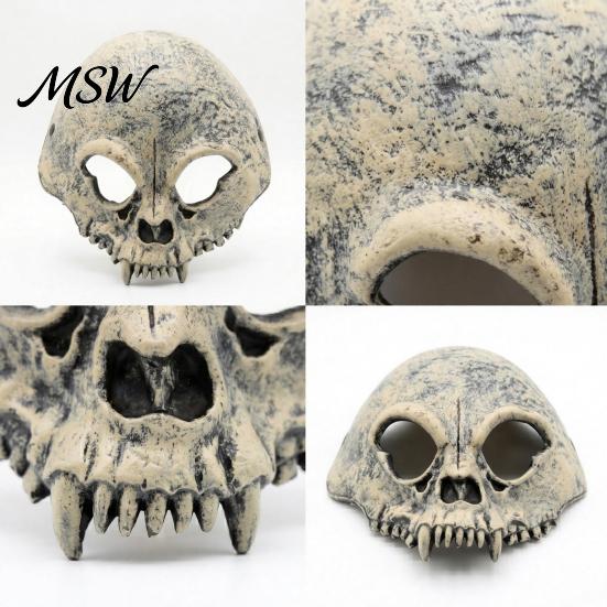 Hollowed Eye Skull Mask Halloween Half Face Mask, Horror with Adjustable Strap, Masquerade for Men Adults, Cosplay Costume Party Props Distressed