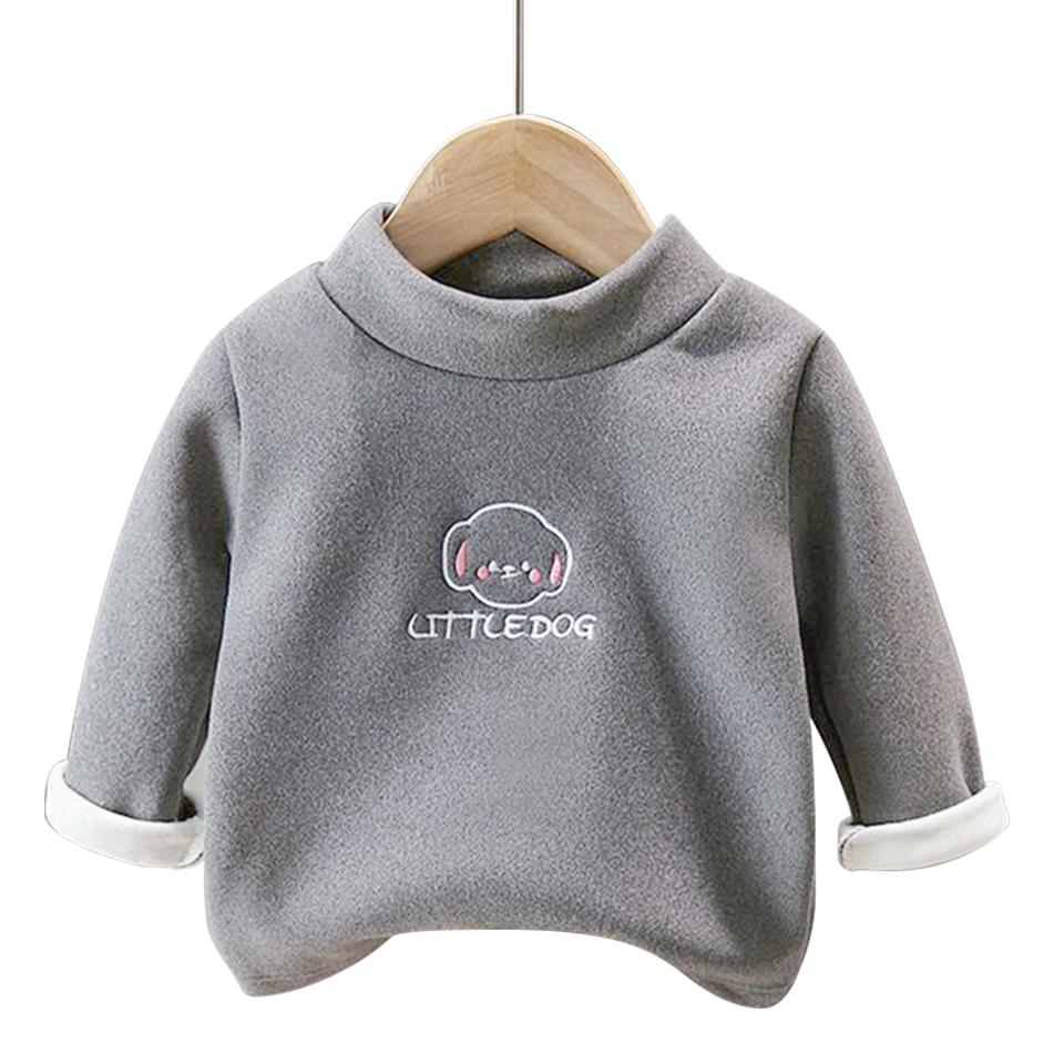 

Warm and Cozy Children Fleece-Lined Base Layer Animal Sweatshirt Tops for Autumn and Winter Girls Cute Outerwear Clothes 140 сірий