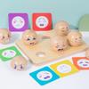 Wooden Children's Table Games Emotional Expression Ball Toys Parent-Child Interaction Fun Puzzle Hands-on Expression Matching