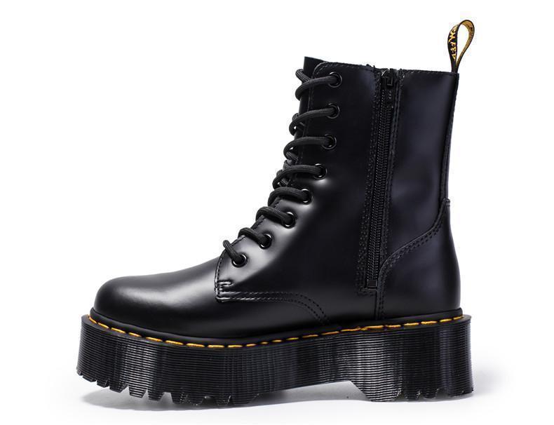 Dámské platformové kotníkové boty Jadon 1460 - 8 oček na šněrování s bočním zipem