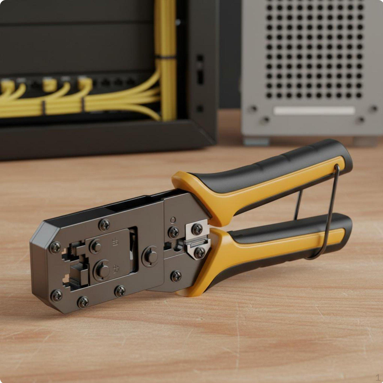 Crimping Tool MultiFunctional Network Cable HeavyDuty Yellow Yellow