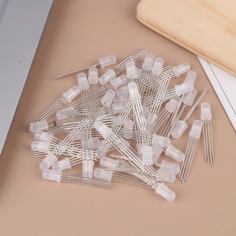 50Pcs 5Mm Full-Color Led Rgb Red/Green/Blue Common Cathode/Anode Four Feet Transparent Highlight Color Light 5Mm Diode Colorful