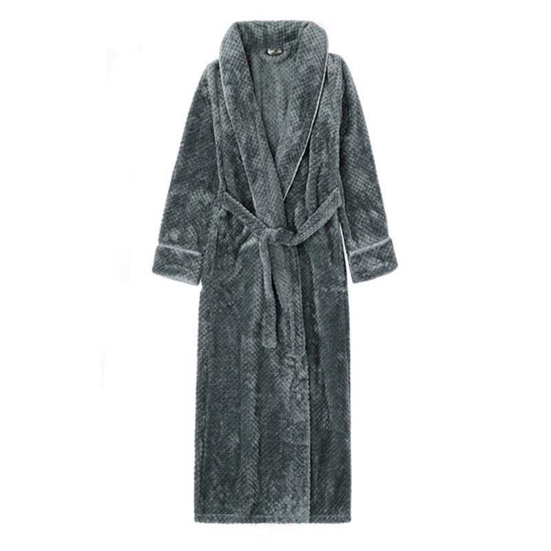 Women's and Men's Thick Flannel Morning Robe for Autumn/Winter Home Wear