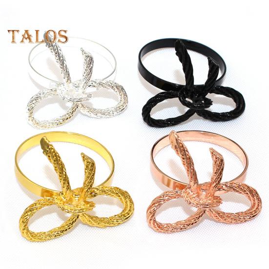 6Pcs Wedding Party Napkin Rings Vibrant Color Sparkling Exquisite Metal Napkin Buckles Dining Table
