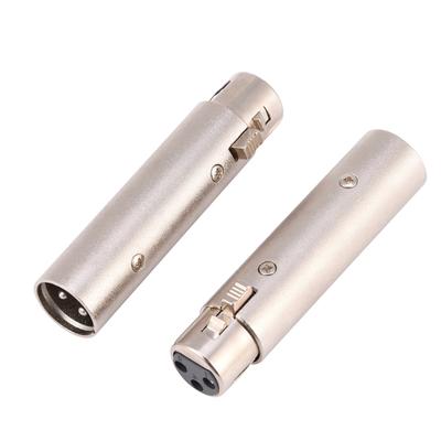 2Pcs 3-Pin XLR Male To Female Socket O Microphone Mic Extension Adapter Connector