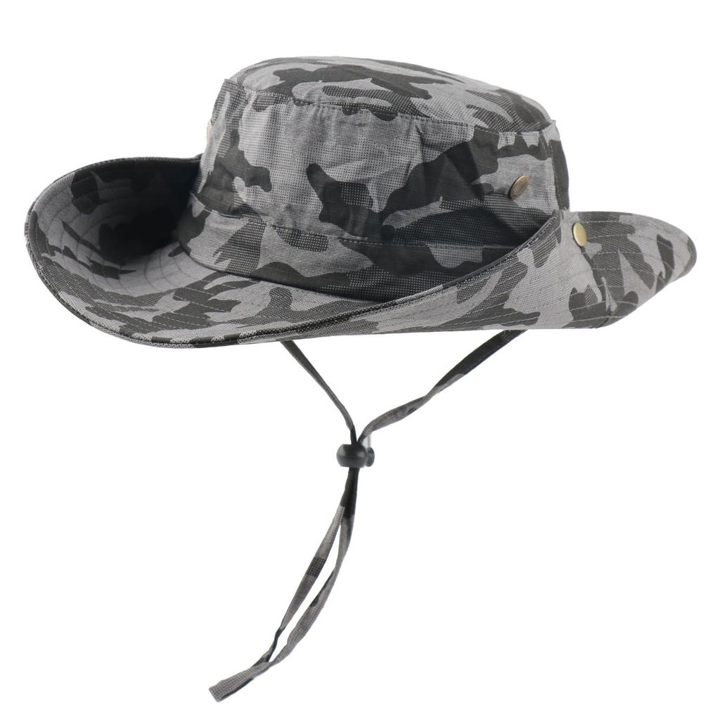 Unisex camouflage big eaves cotton bucket hat floral sun hat outdoor travel fishing sun climbing hat