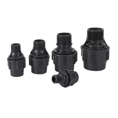 Plastic PE Water Pipe Quick Connection 1/2" 3/4"1"1.2"1.5" Male Thread Quick Straight Connection 20mm 25mm 32mm 40mm 50mm 1 Pc