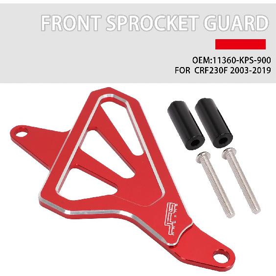 JFG RACING CRF230F Sprocket Guard CNC Aluminum Front Sprocket Protector for CRF230F 2003-2019 Dirt Bike, Red