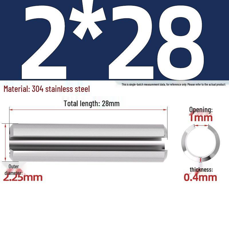 304 Stainless Steel Slotted Spring Pin, Cylindrical Shaft Pin, Locating and Hollow Pin (M5-M12)