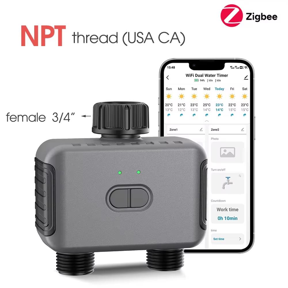 

Tuya Розумний Zigbee Двоканальний Контролер Зрошення Таймер Поливний Система Крапельного Зрошення Система Поливного Зрошення