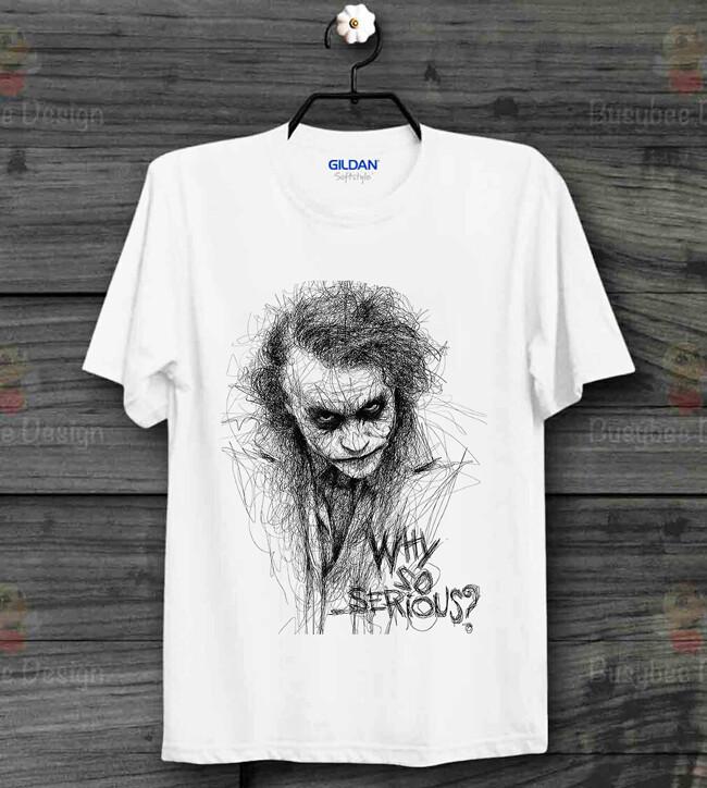 26 Joker Sketch Gotham Why So Serious Batman Retro CooL Vintage Unisex T Shirt B75 Unisex T-Shirt XXXXL