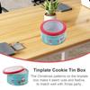 Christmas Biscuit Box Tinplate Candy Container with Lid Holiday Gift Storage Tin Xmas Party Decoration Sweet Treat Case Metal
