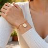 Vnox Rosegold plattiertes Edelstahl St. Benedikt Medaille Armband für Damen, Zweifarbiges Rosenkranz Kreuz Perlen Round Snake Armbänder