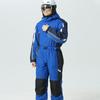 Unisex One-Piece Hooded Ski Suit - Solid Color, Warm Jacket & Pants