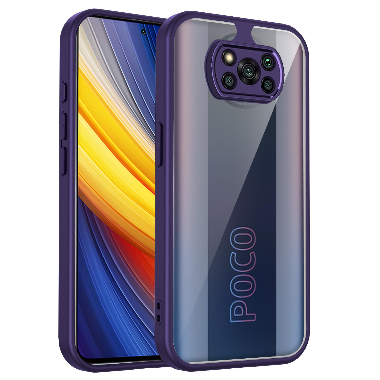 

For Xiaomi Poco X3 Pro Case Air Cushion Silicone TPU Bumper Clear Matte Back Cover Hard Phone Case for Xiaomi Poco X3 NFC X3Pro Pc + tpu&Poco X3 NFC фіолетовий