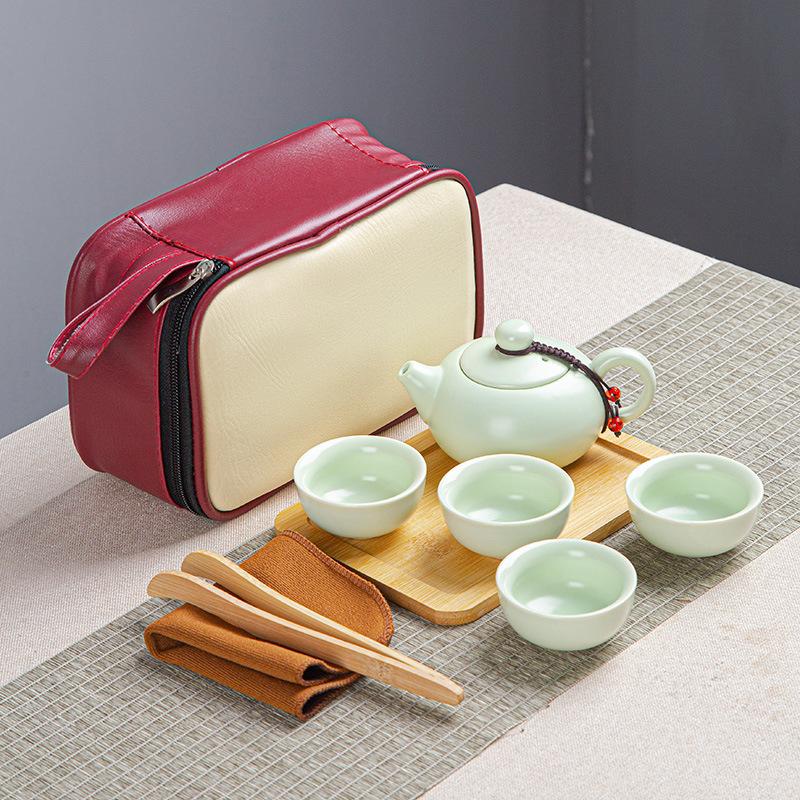 Tragbare Keramik Kuaike Tasse Ein Topf Zwei Tassen Reise Tee Set Haushalt Teekanne Teetasse Kleines Set Geschenke